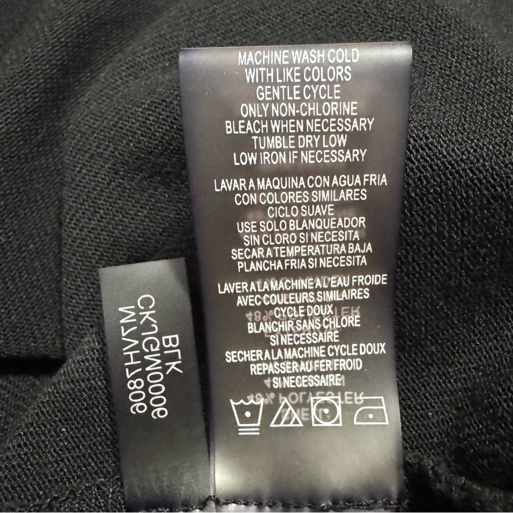 Calvin Klein | Women’s Black Bell Sleeve Round Neck Stretch Blouse Top Size L - Picture 8 of 9